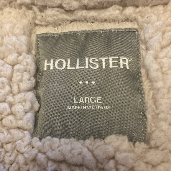 Hollister flannel Sherpa lined plaid jacket women’s large black red - Picture 3 of 10